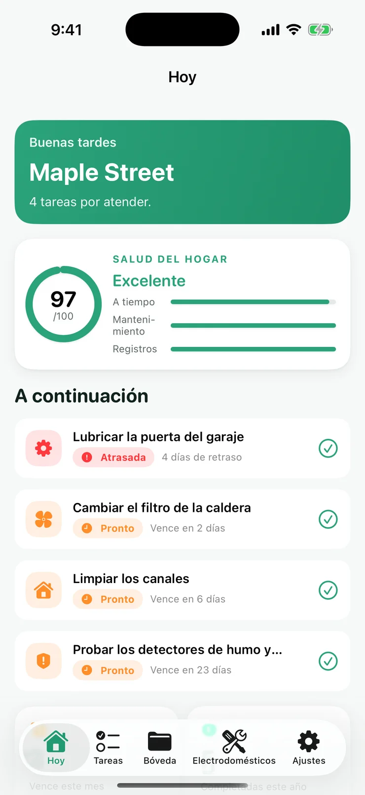 HomeAlmanac, una app tranquila de mantenimiento del hogar y registros para iPhone.